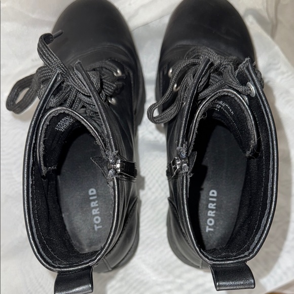 Torrid Black Combat Platform Boots - Picture 9 of 11